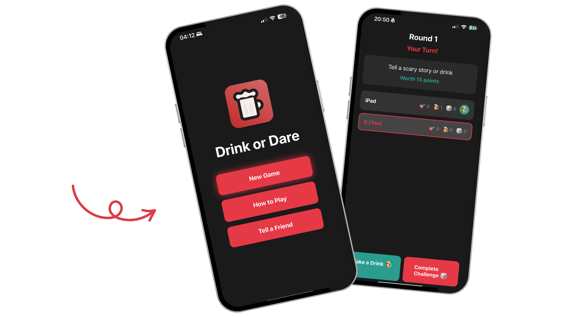 Drink or Dare App Screenshot